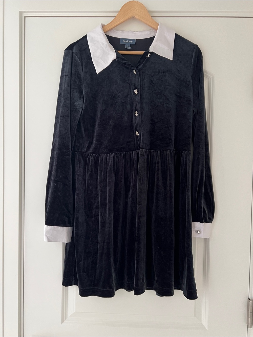 ModCloth Wednesday Dress Skull Buttons